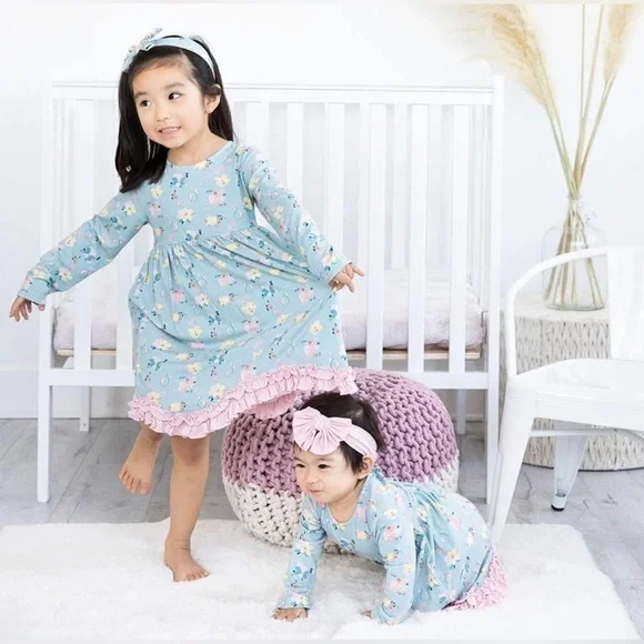 Magnetic Me Toddler Girls Dress Soft Modal Clothing Outfit Notting Hill Print - Picture 2 of 8